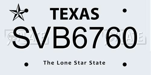 SVB6760 Texas License Plate