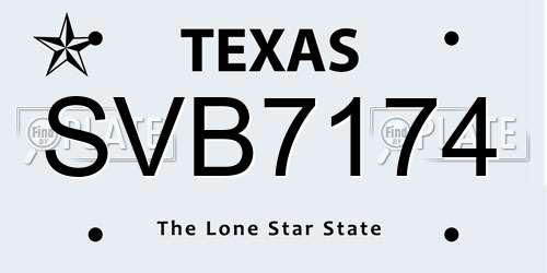 SVB7174 Texas License Plate
