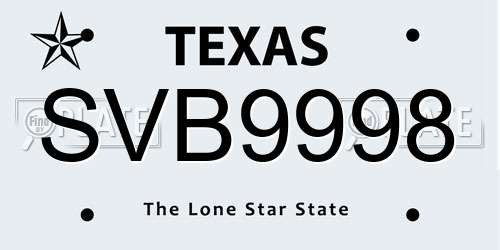 SVB9998 Texas License Plate