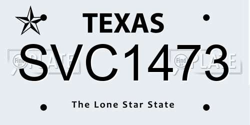 SVC1473 Texas License Plate