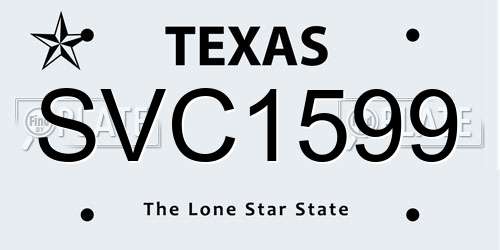 SVC1599 Texas License Plate