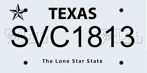 SVC1813 Texas License Plate