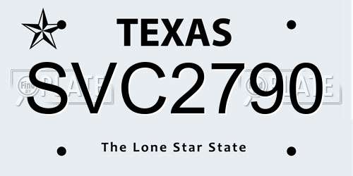 SVC2790 Texas License Plate