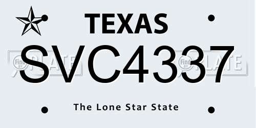SVC4337 Texas License Plate