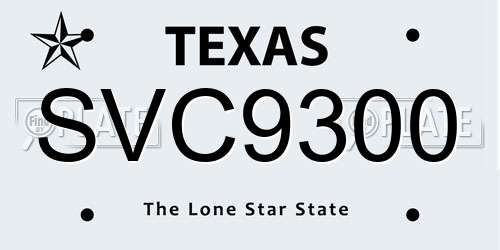 SVC9300 Texas License Plate