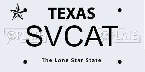 SVCAT Texas License Plate