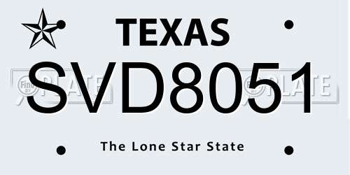 SVD8051 Texas License Plate