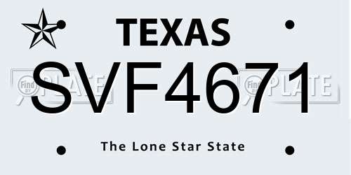SVF4671 Texas License Plate