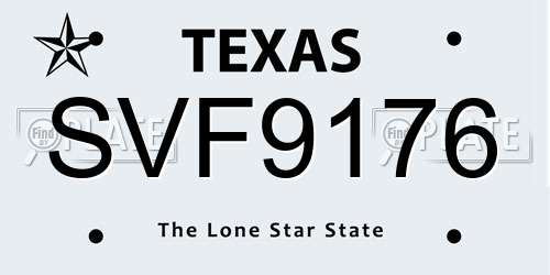 SVF9176 Texas License Plate