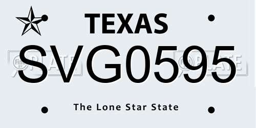 SVG0595 Texas License Plate