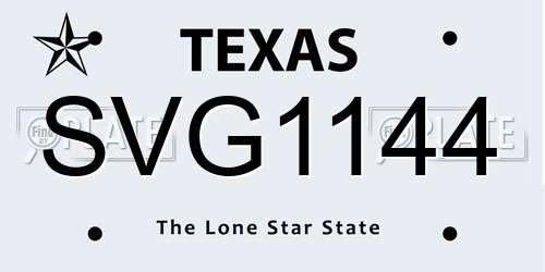 SVG1144 Texas License Plate