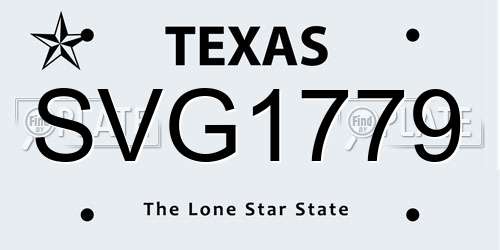 SVG1779 Texas License Plate