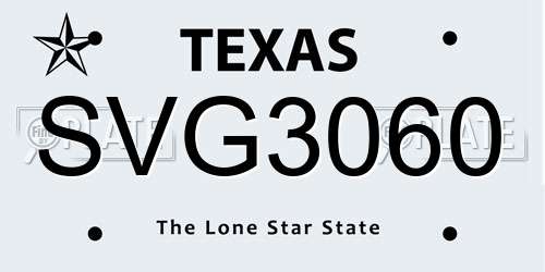 SVG3060 Texas License Plate