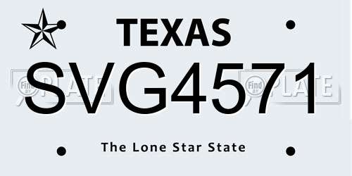 SVG4571 Texas License Plate