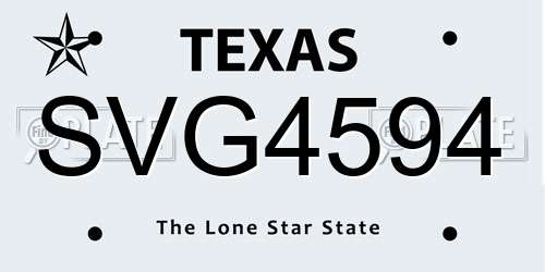 SVG4594 Texas License Plate