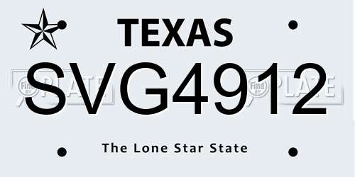 SVG4912 Texas License Plate