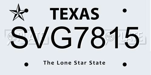 SVG7815 Texas License Plate