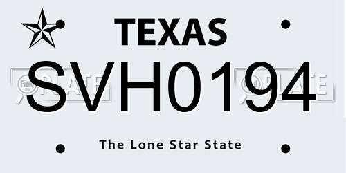SVH0194 Texas License Plate