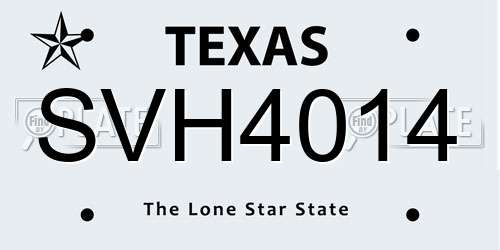 SVH4014 Texas License Plate