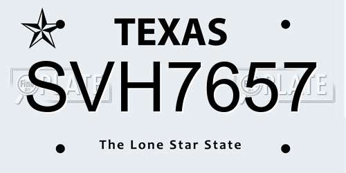 SVH7657 Texas License Plate