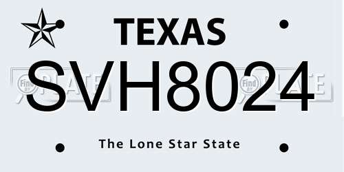 SVH8024 Texas License Plate