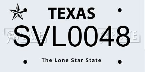 SVL0048 Texas License Plate