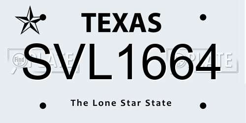 SVL1664 Texas License Plate