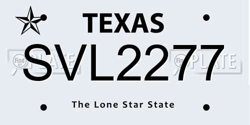 SVL2277 Texas License Plate