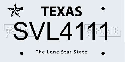SVL4111 Texas License Plate