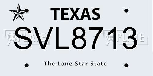 SVL8713 Texas License Plate