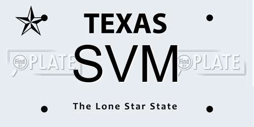 SVM Texas License Plate