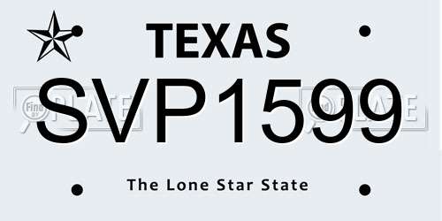 SVP1599 Texas License Plate