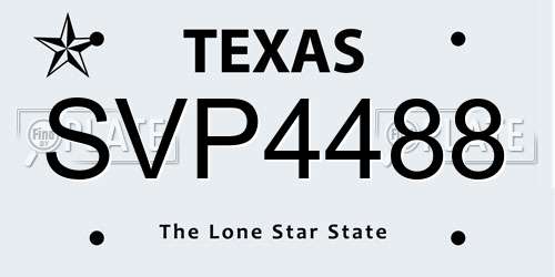 SVP4488 Texas License Plate