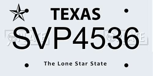 SVP4536 Texas License Plate