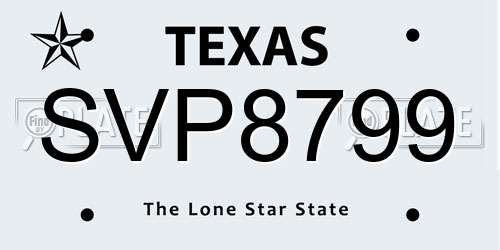 SVP8799 Texas License Plate