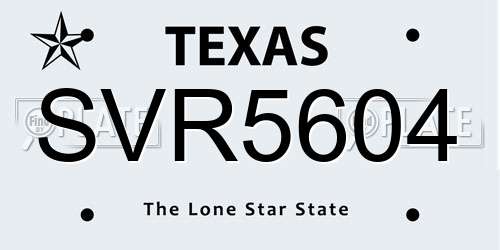 SVR5604 Texas License Plate