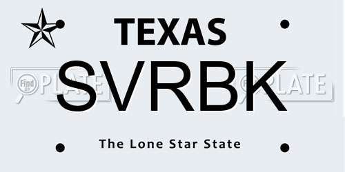 SVRBK Texas License Plate