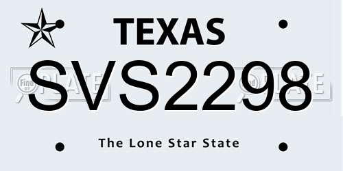 SVS2298 Texas License Plate