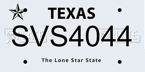 SVS4044 Texas License Plate