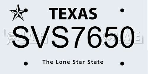 SVS7650 Texas License Plate