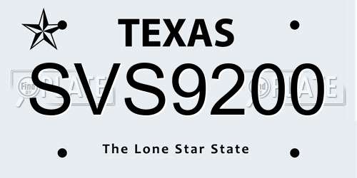 SVS9200 Texas License Plate