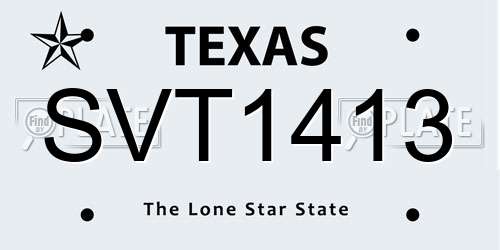 SVT1413 Texas License Plate