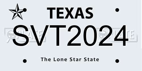SVT2024 Texas License Plate