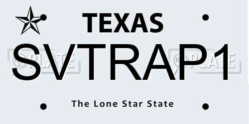 SVTRAP1 Texas License Plate