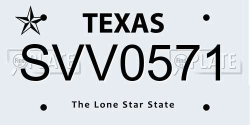 SVV0571 Texas License Plate