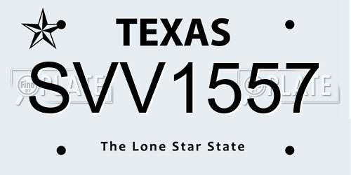 SVV1557 Texas License Plate