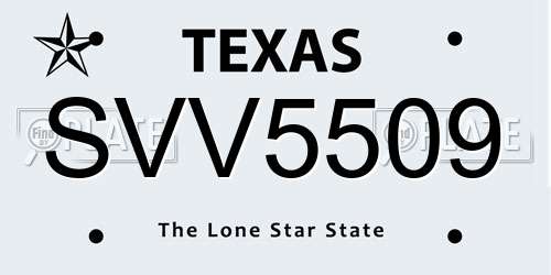 SVV5509 Texas License Plate