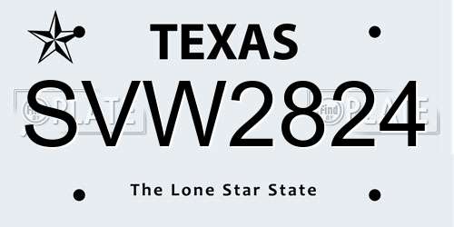SVW2824 Texas License Plate