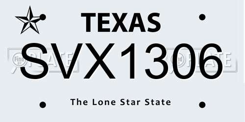 SVX1306 Texas License Plate