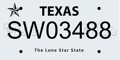SW03488 Texas License Plate